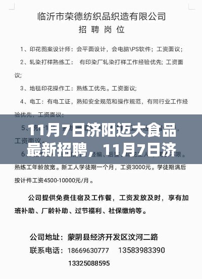 济阳迈大食品最新招聘面试攻略，求职指南助你步步为赢