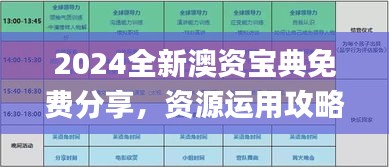 2024全新澳资宝典免费分享，资源运用攻略_卓越版SPD25.62