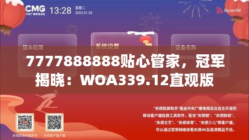 7777888888贴心管家，冠军揭晓：WOA339.12直观版