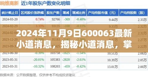 揭秘小道消息，掌握最新资讯获取与分析技能——以股票代码600063为例的探讨（2024年11月9日最新消息）