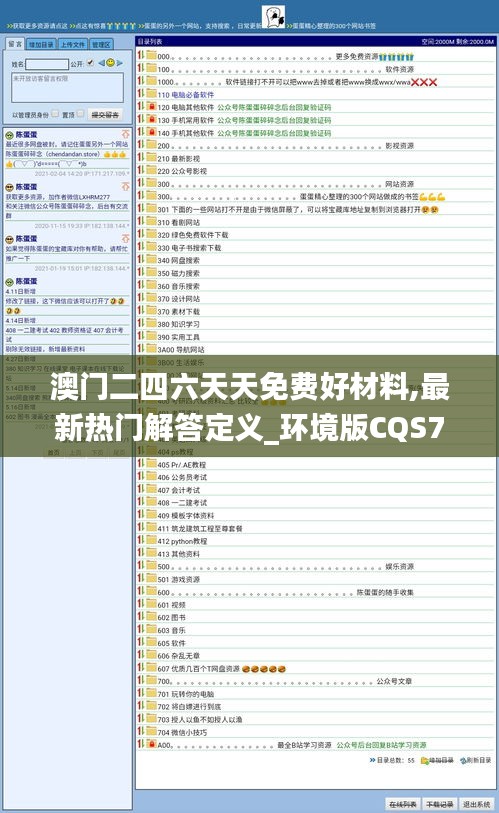 澳门二四六天天免费好材料,最新热门解答定义_环境版CQS785.57