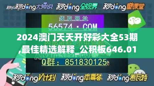 2024澳门天天开好彩大全53期,最佳精选解释_公积板646.01