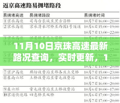 11月10日京珠高速实时路况概览与全掌握