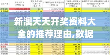 新澳天天开奖资料大全的推荐理由,数据资料解释落实_化气VYQ662.61