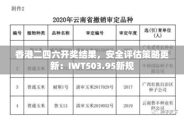 香港二四六开奖结果，安全评估策略更新：IWT503.95新规