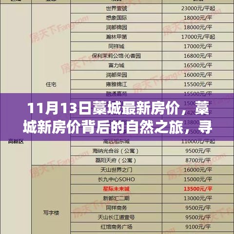 11月13日藁城最新房价，探寻心灵宁静与自然之旅的居住选择