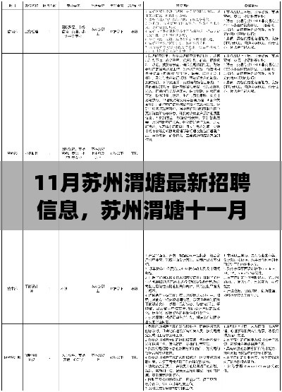 苏州渭塘十一月最新招聘信息，启程心灵之旅，与自然对话的新岗位招聘启事