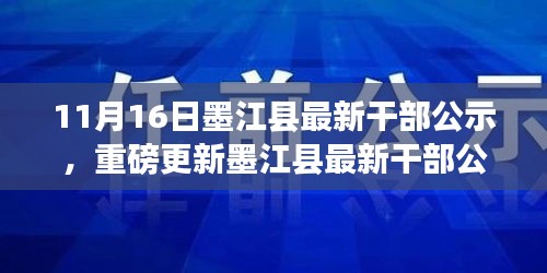 墨江县最新干部公示，11月16日英才风采一览表重磅更新