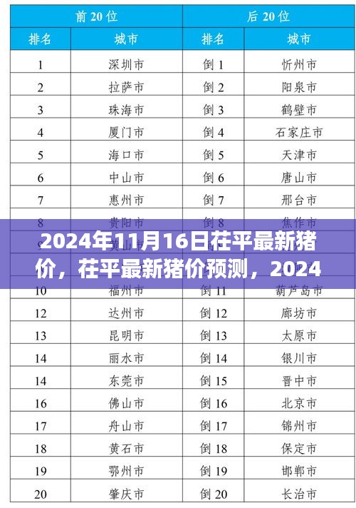 2024年11月16日茌平最新猪价与行业洞察，市场趋势与预测分析