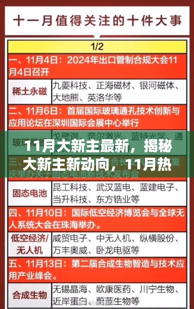 揭秘大新主新动向，11月热点聚焦速递