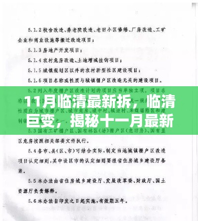 临清十一月最新拆迁行动揭秘，城市巨变下的新篇章