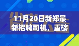 11月20日新郑最新司机招聘信息，职业未来从这里起航