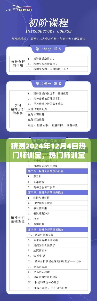 猜测2024年12月4日热门师训宝，热门师训宝——猜测2024年12月4日产品特性及全面介绍