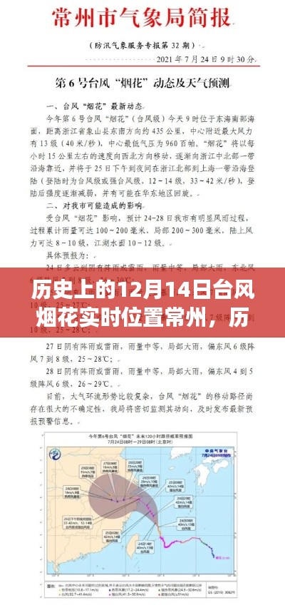 历史上的12月14日台风烟花对常州的影响与实时位置观察