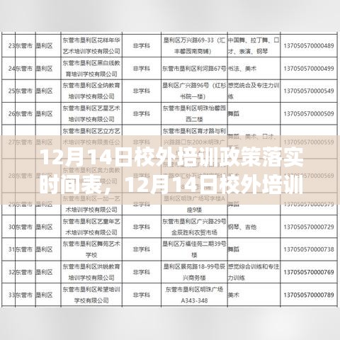 12月14日校外培训政策落实时间表，全面解读与透视