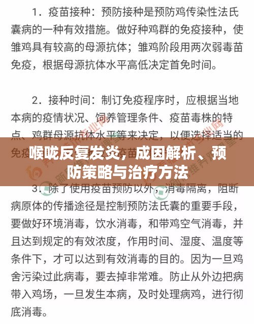 喉咙反复发炎，成因解析、预防策略与治疗方法