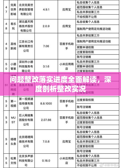 问题整改落实进度全面解读，深度剖析整改实况