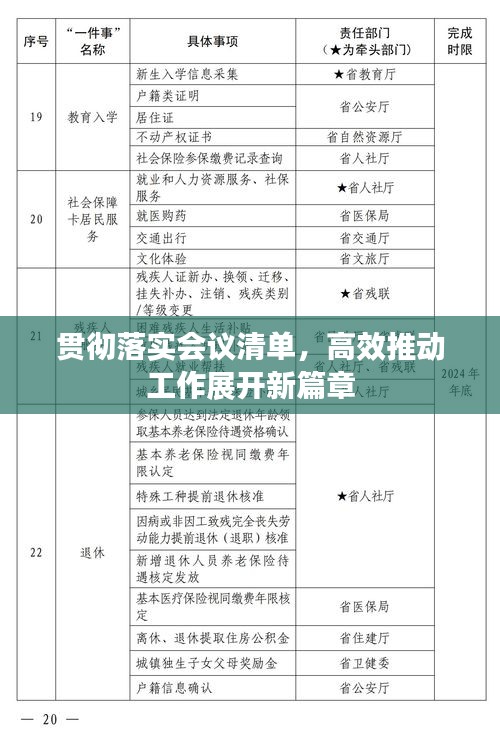 贯彻落实会议清单，高效推动工作展开新篇章