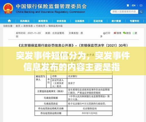 突发事件短信分为，突发事件信息发布的内容主要是指 