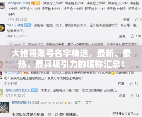 大维哥账号名字精选，最新、最热、最具吸引力的昵称汇总！