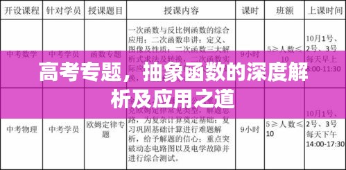 高考专题，抽象函数的深度解析及应用之道