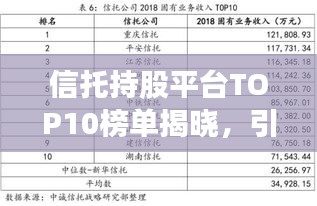 信托持股平台TOP10榜单揭晓，引领行业潮流风向标