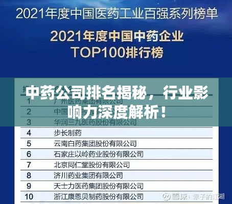 中药公司排名揭秘，行业影响力深度解析！