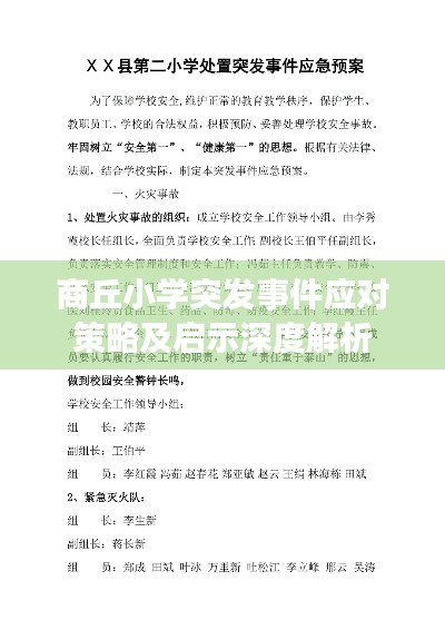 商丘小学突发事件应对策略及启示深度解析