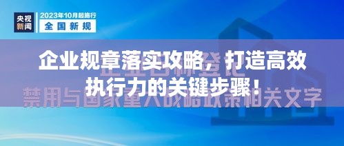 企业规章落实攻略，打造高效执行力的关键步骤！